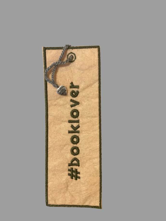 Embroidered Bookmark – #Booklover Design