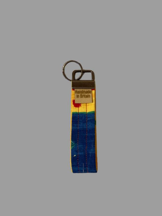 Hand-Sewn Abstract Keyfob – Bold Colors, Unique Style