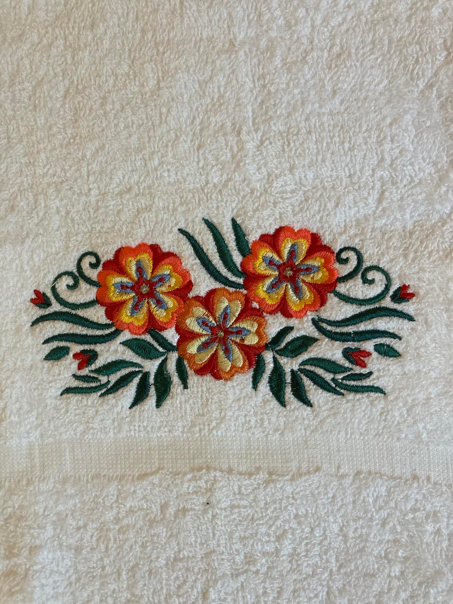 Floral Embroidered Hand Towel – A Bloom of Beauty in Every Touch