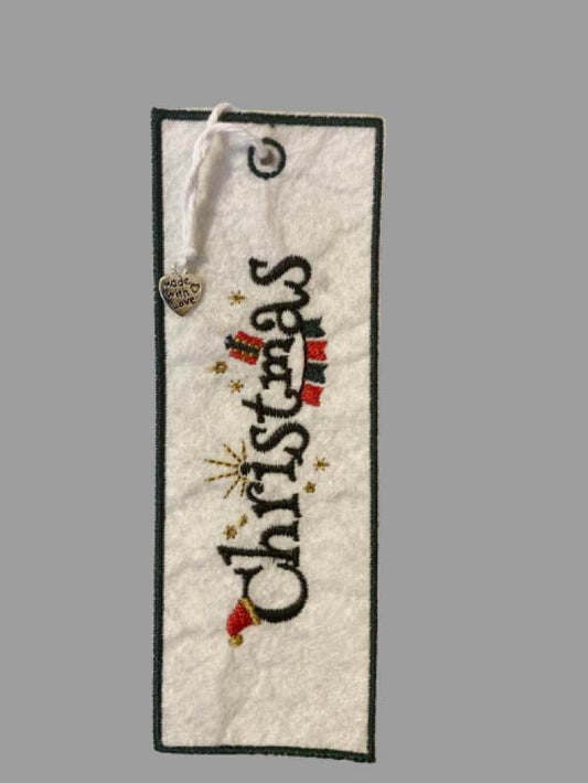 Embroidered Bookmark – Festive Christmas Design