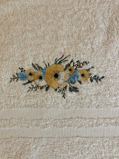 Floral Embroidered Bath Towel – Bloom with Every Use